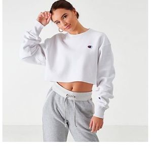 Champion cropped white crew neck. Size small